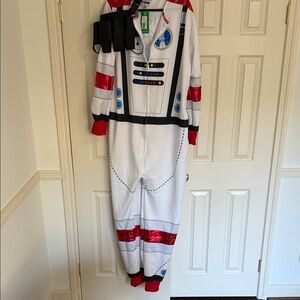 White and Red Astronaut Costume Onesie XL